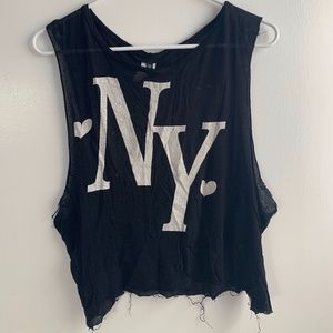 Thick Strapped "NY" Tank Top
